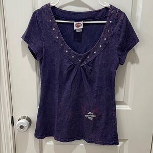 Harley-Davidson Deep Purple Studded Tee